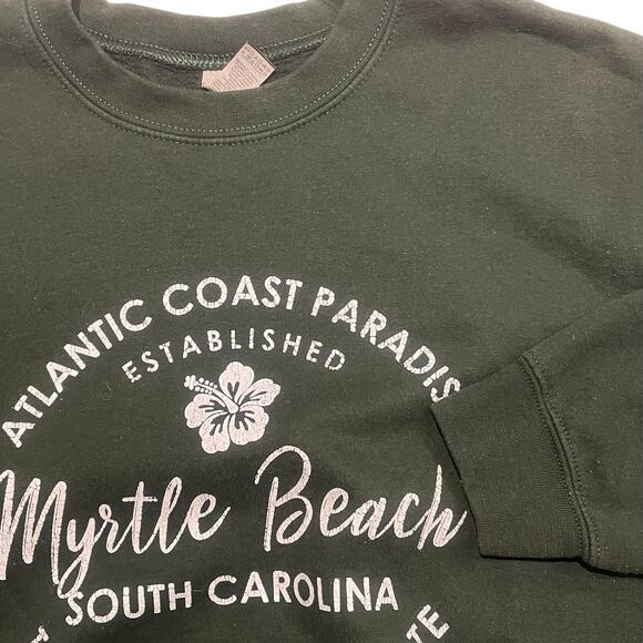 Myrtle Beach‎ Women Green Medium Vintage Style Crew Neck Sweatshirt - Picture 1 of 7
